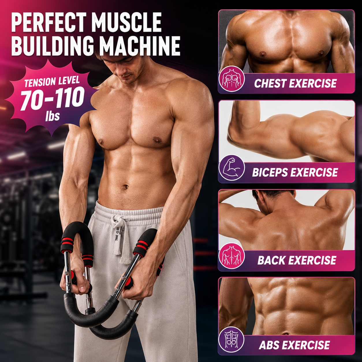 Chest Expander Resistance Cable Exerciser