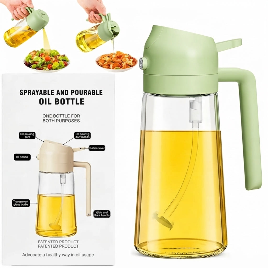 2-in-1 Oil Dispenser and Sprayer for Kitchen