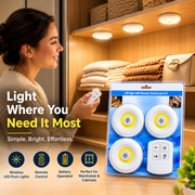 Wireless LED Puck Lights with Remote Control – Set of 3